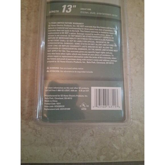 GE Halogen 2-Light Bar 13" Plug-In Under Cabinet Task Light – New Sealed – Model - Picture 6 of 7